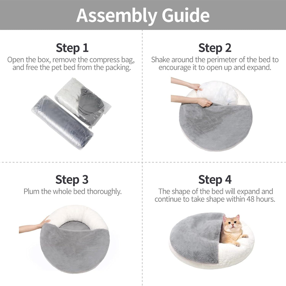 Washable Pet Bed With Blanket & Non-Slip Base