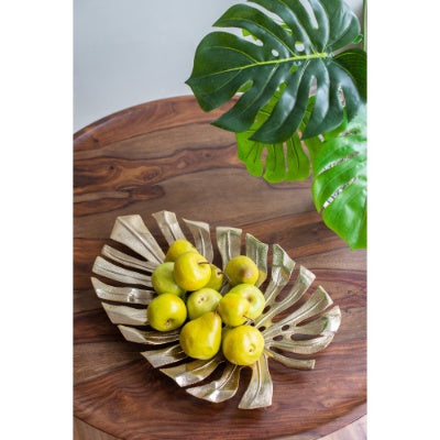 Gold Monstered Leaf Wall Decor