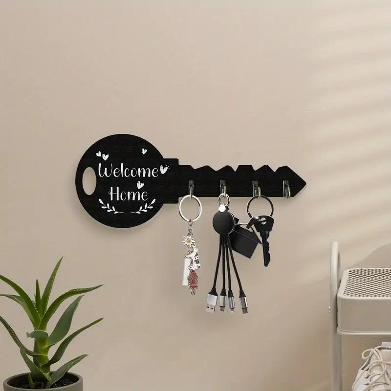 1pcs Vintage Wooden Key Shaped Key Hook Wall Decor