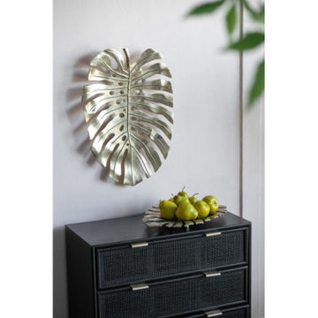 Gold Monstered Leaf Wall Decor